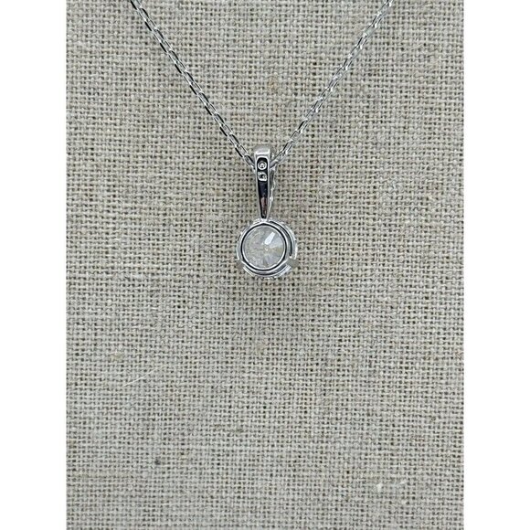 Swarovski Necklace Solitaire Pendant White Clear Crystal Silver Classic Feminine - Picture 4 of 7